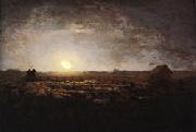 Jean Francois Millet The Sheep Meadow, Moonlight Spain oil painting artist